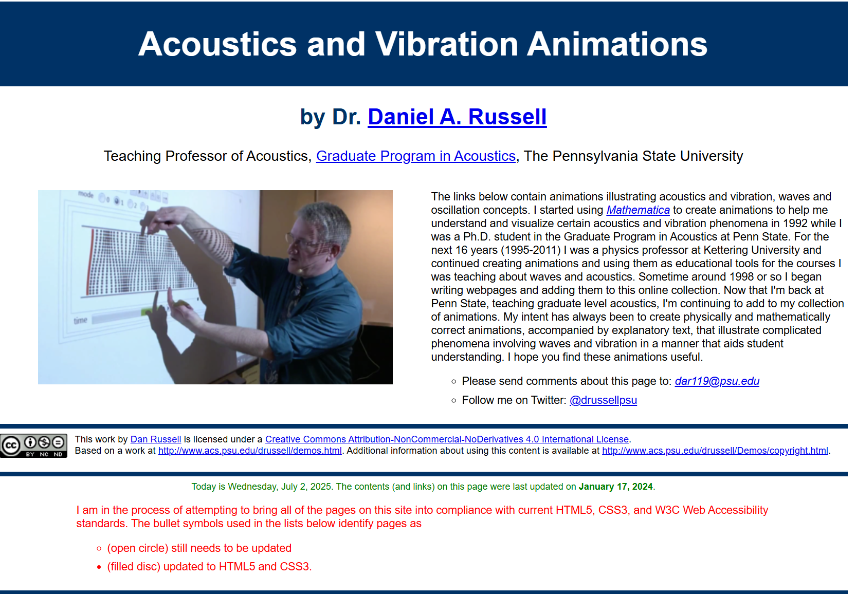 Collection of animation, videos, interactive plots on sound waves