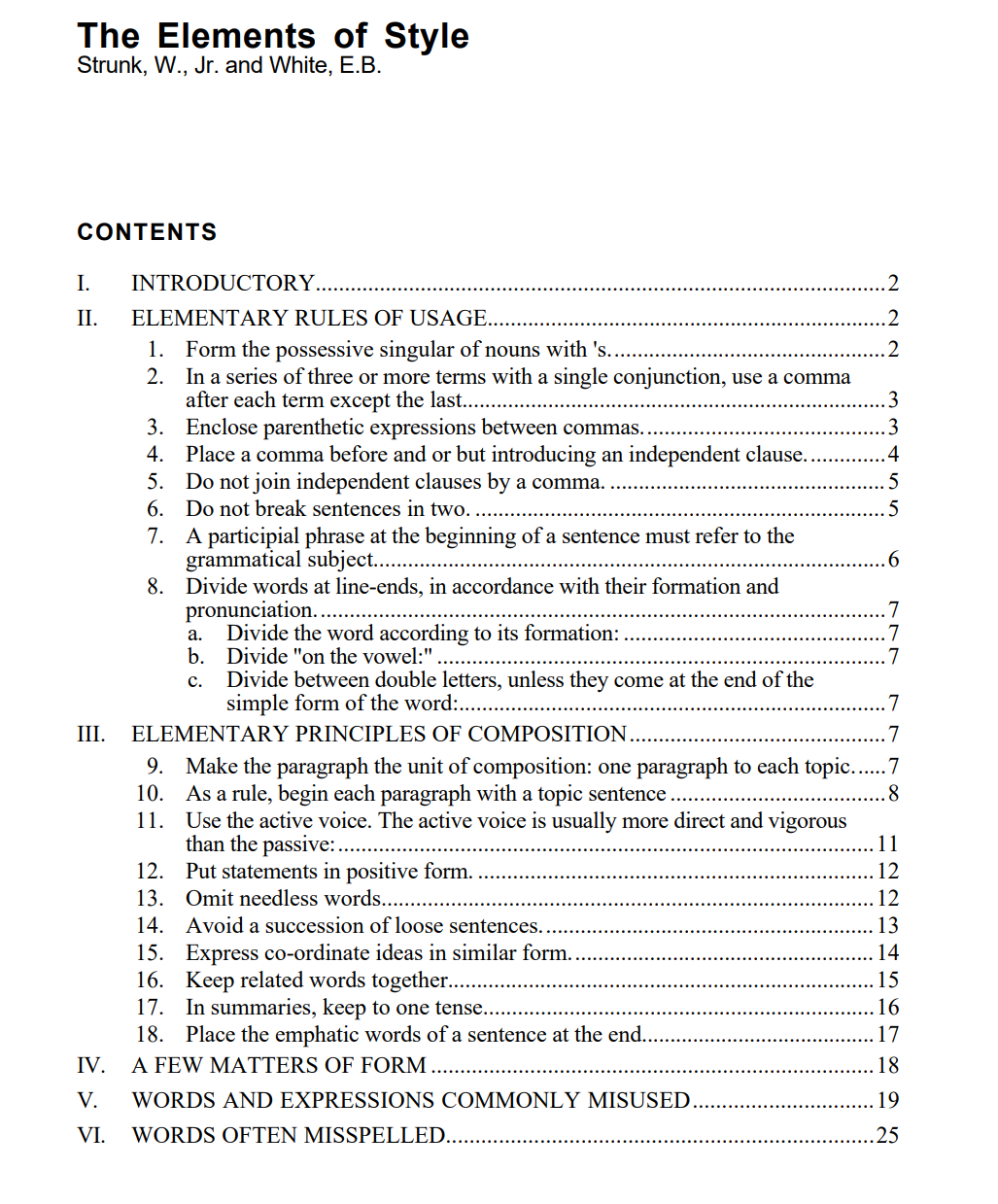 The element of style by Strunk and White (pdf)