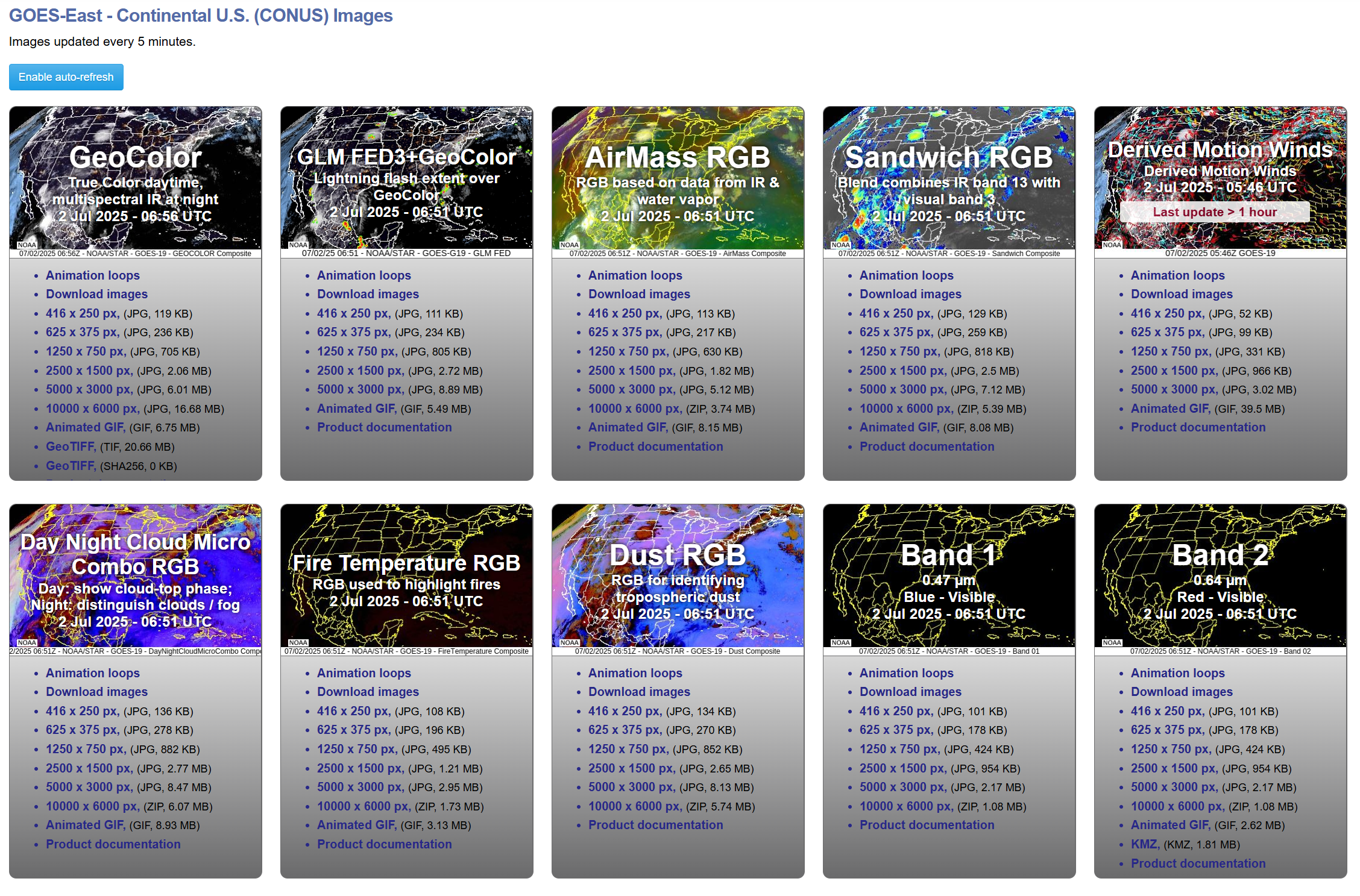 GOES Geostationary archive