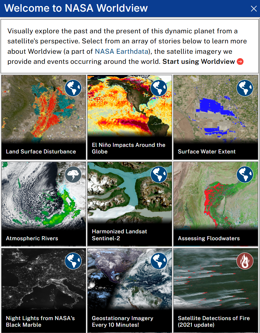 NASA Worldview Earth data